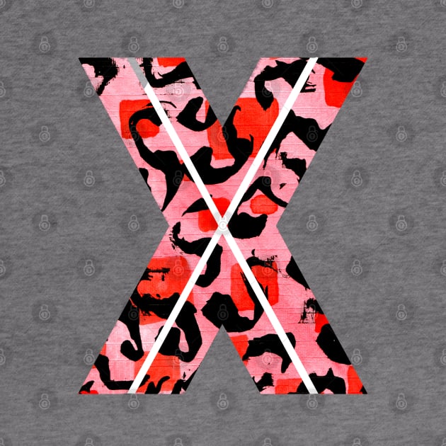 Letter X Watercolour Leopard Print Alphabet by Squeeb Creative
